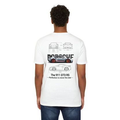 Porsche 911 GT3 RS Blueprint T-Shirt – Car Enthusiast Racing Tee