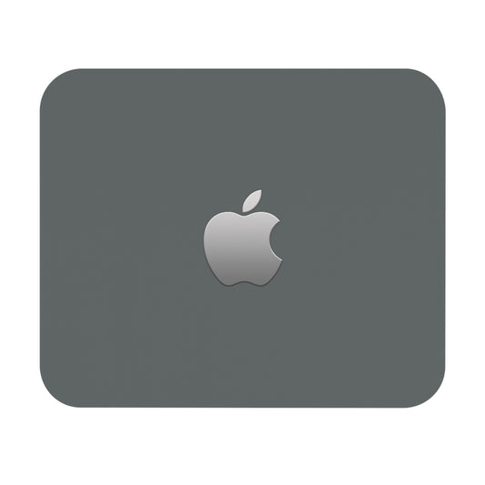 Dark Gray Minimalist Apple Logo Mouse Pad — Sleek Desk Mat for Mac Users